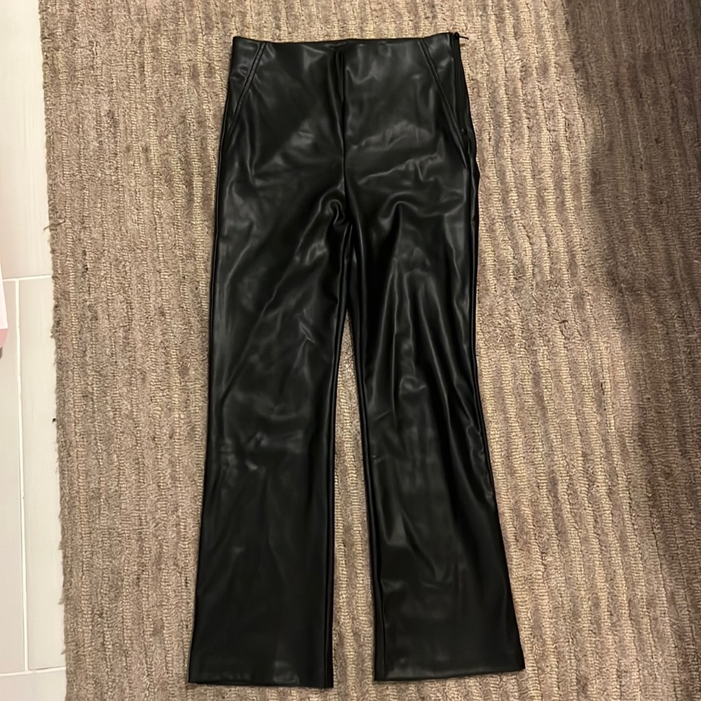 Vegan Leather Bootcut Pants